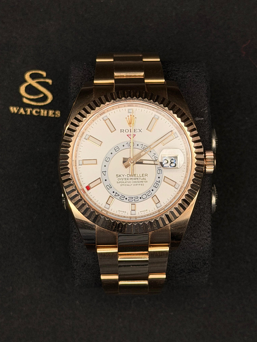 Rolex Sky-Dweller White Dial Rose Gold
