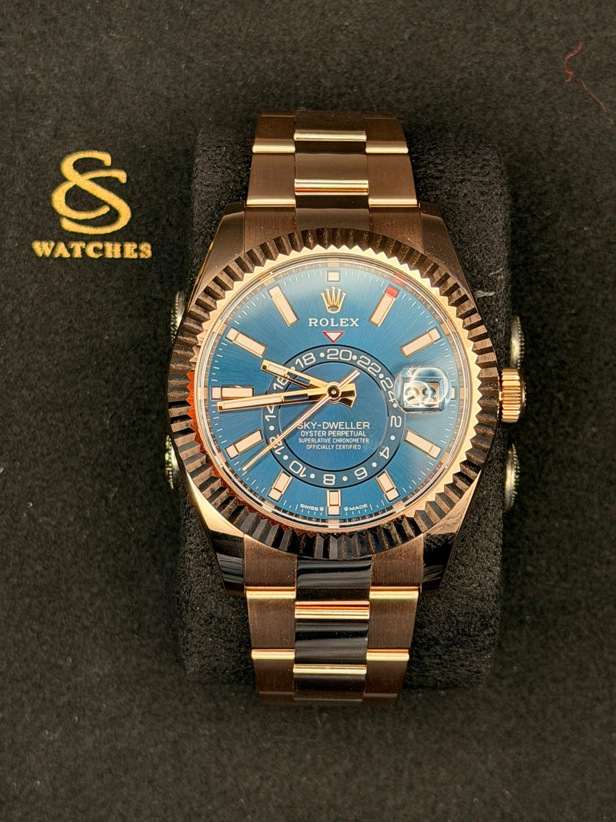 Rolex Sky-Dweller Blue Dial Rose Gold