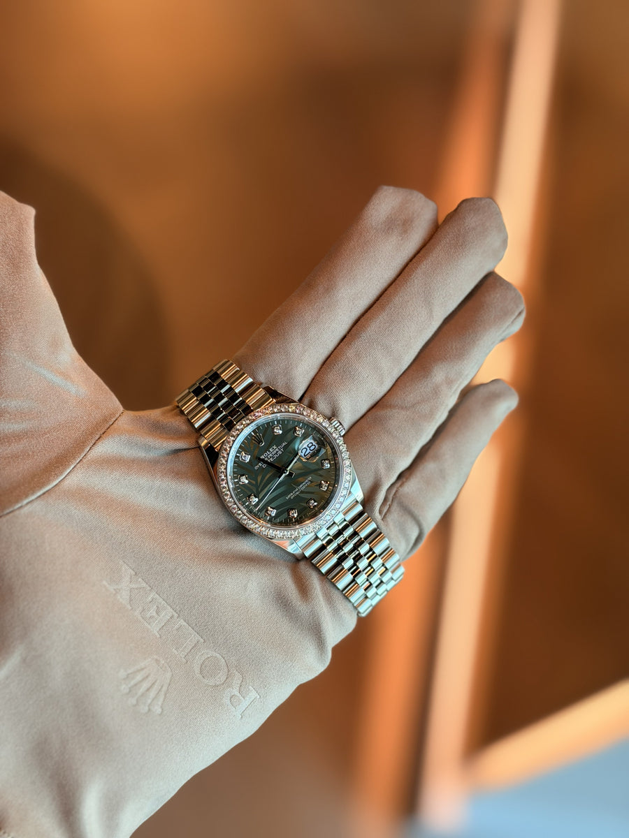 Rolex Datejust 36 Green Diamond Palm
