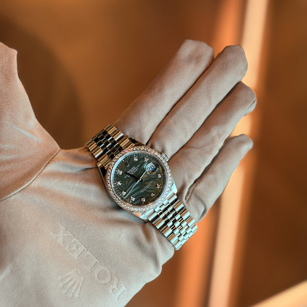 Rolex Datejust 36 Green Diamond Palm
